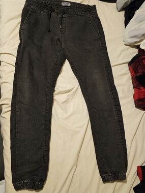 ZARA MAN Medium Stone Wash Style Black Jogger Pants